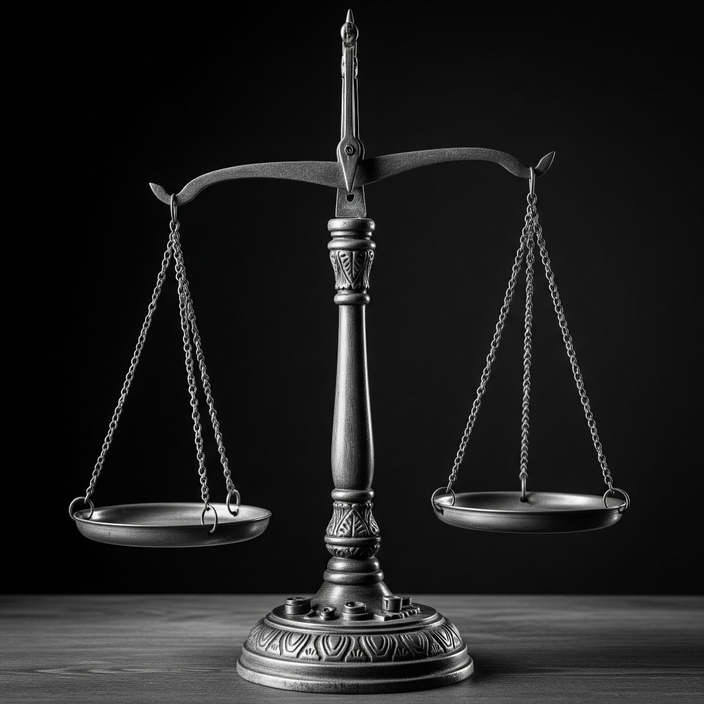 Scales of justice symbolising criminal defence law